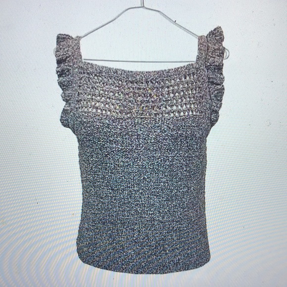 Madewell Tops - Madewell Womens Ruffled Crochet Sweater Tank- Small